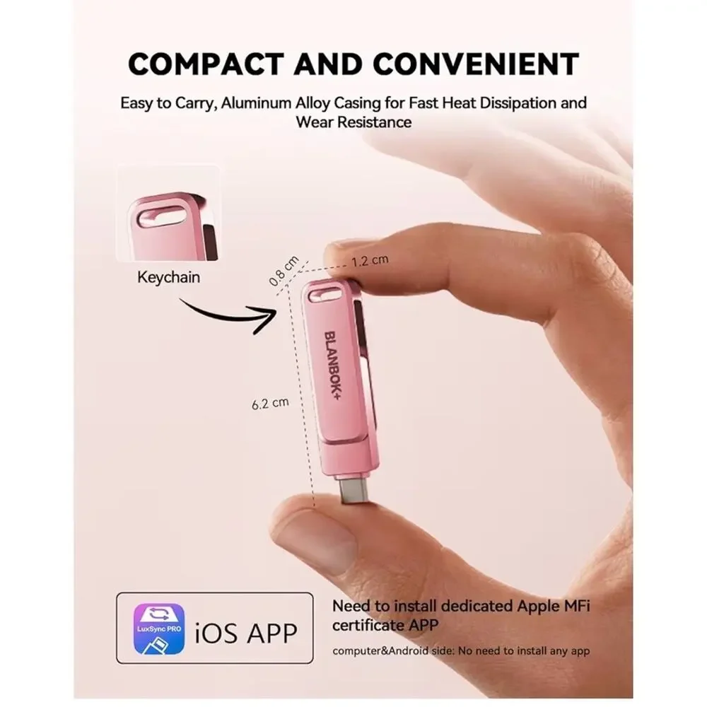 Blanbok+ Pink USB-C and Lightning Adapter (A245)
